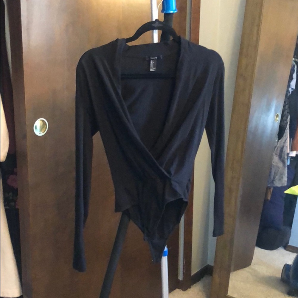 Black long sleeve body suit